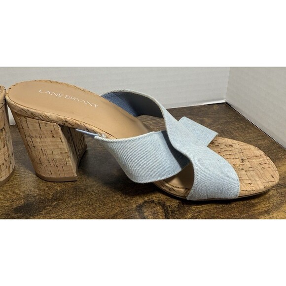 Lane Bryant Dream Cloud Cross-Front Denim Clog Heel Size 8 - Picture 4 of 10